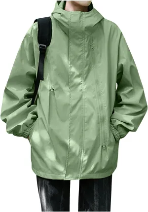 Ymosrh Men's Raincoats Waterproof With Hood Lightweight Mountain Sport Jacket Hooded Windbreaker Raincoat Jackets, M-3XL