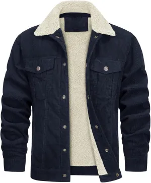 Ymosrh Men's Warm Winter Sherpa Trucker Jacket Turn-Down Collar Casual Fashion Denim Coats Work Jacket Outwear, S-2XL