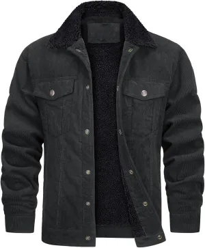 Ymosrh Men's Warm Winter Sherpa Trucker Jacket Turn-Down Collar Casual Fashion Denim Coats Work Jacket Outwear, S-2XL