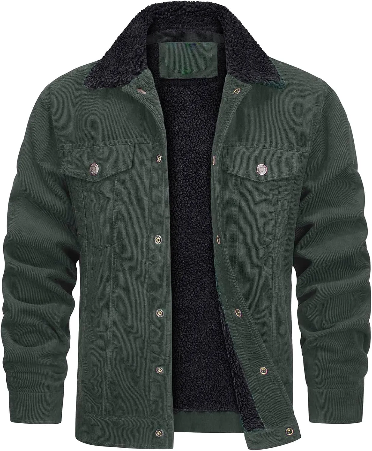 Ymosrh Men's Warm Winter Sherpa Trucker Jacket Turn-Down Collar Casual Fashion Denim Coats Work Jacket Outwear, S-2XL