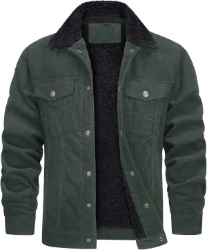 Ymosrh Men's Warm Winter Sherpa Trucker Jacket Turn-Down Collar Casual Fashion Denim Coats Work Jacket Outwear, S-2XL