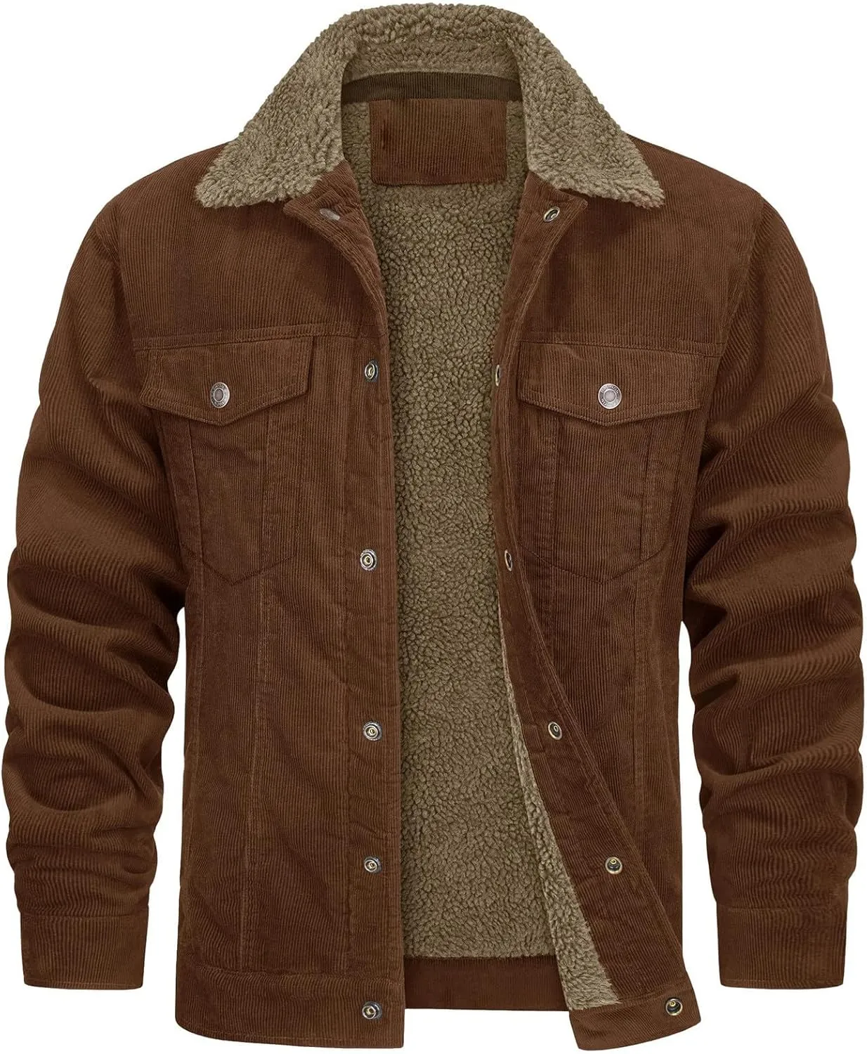 Ymosrh Men's Warm Winter Sherpa Trucker Jacket Turn-Down Collar Casual Fashion Denim Coats Work Jacket Outwear, S-2XL