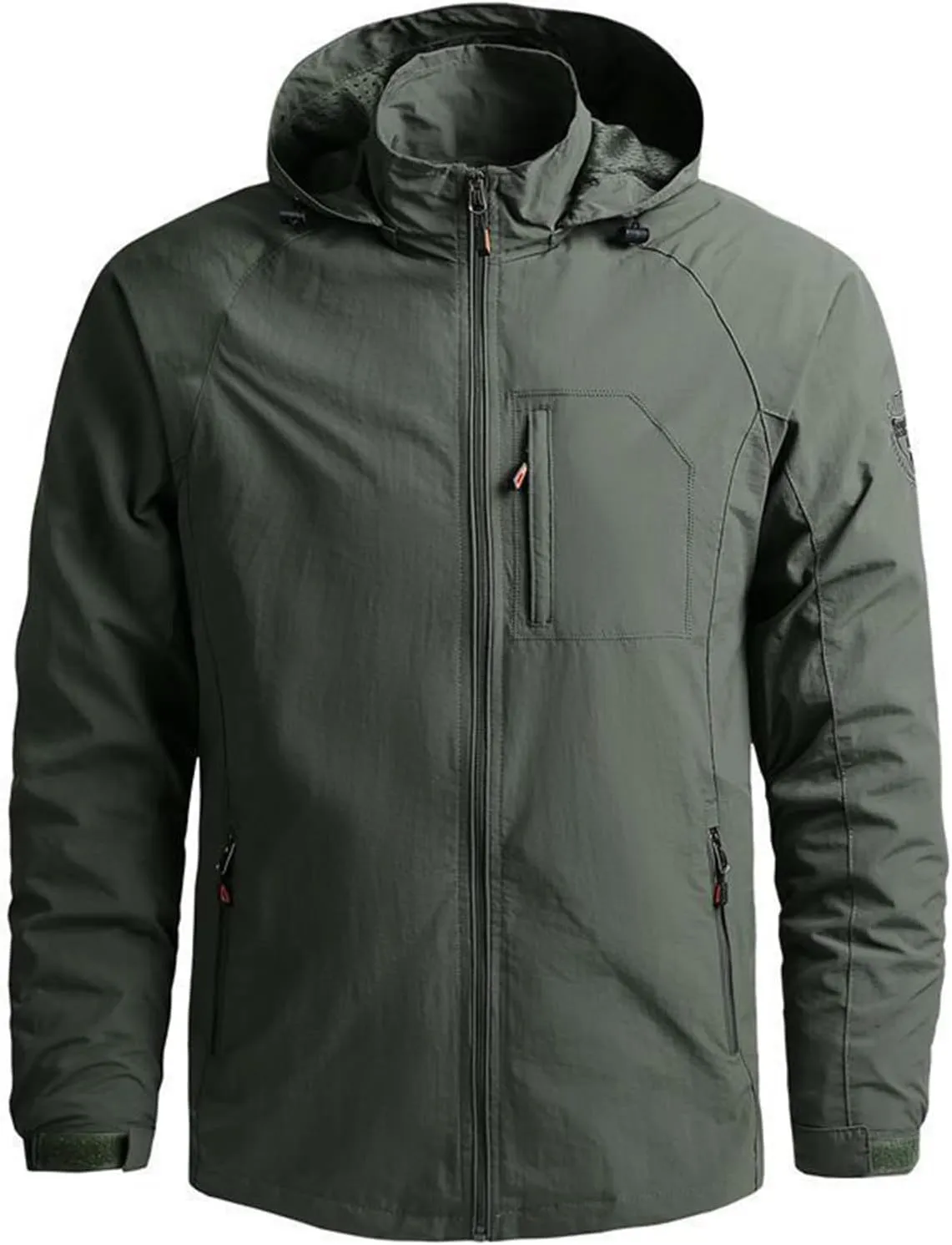 Ymosrh Men's Waterproof Jacket Casual Lightweight Wind & Water-Resistant Anorak Hoodie Rain Jackets Windbreaker, M-5XL