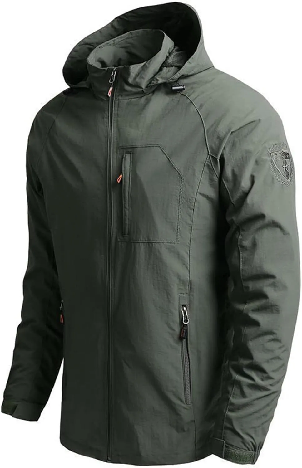 Ymosrh Men's Waterproof Jacket Casual Lightweight Wind & Water-Resistant Anorak Hoodie Rain Jackets Windbreaker, M-5XL