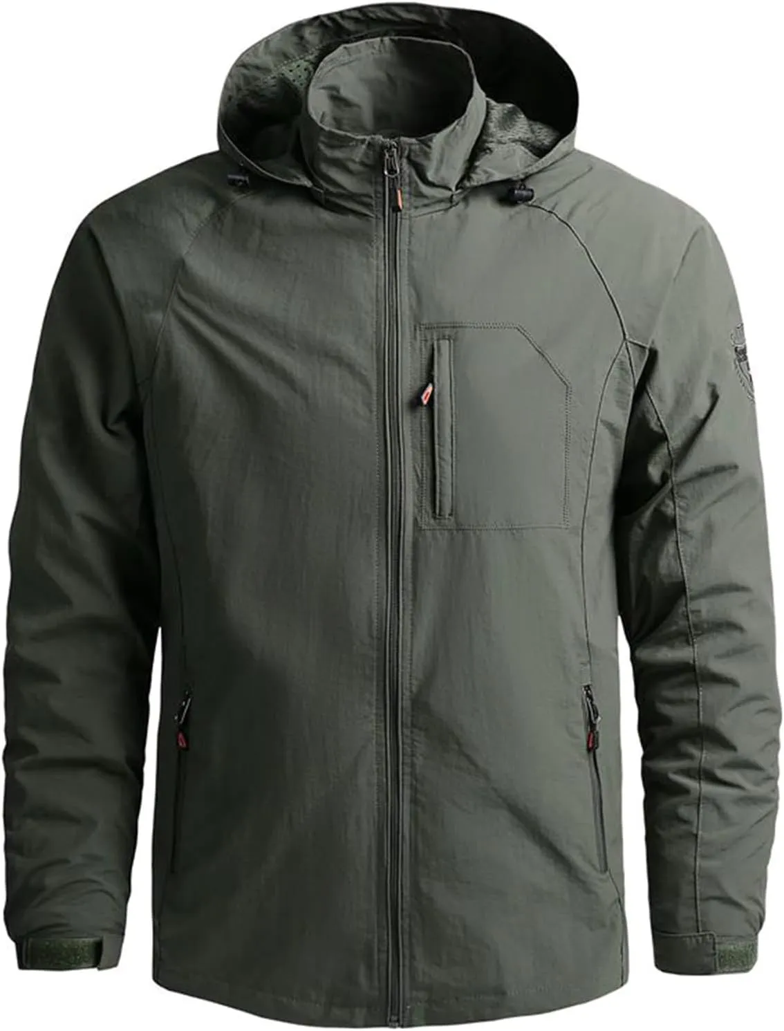 Ymosrh Men's Waterproof Jacket Casual Lightweight Wind & Water-Resistant Anorak Hoodie Rain Jackets Windbreaker, M-5XL