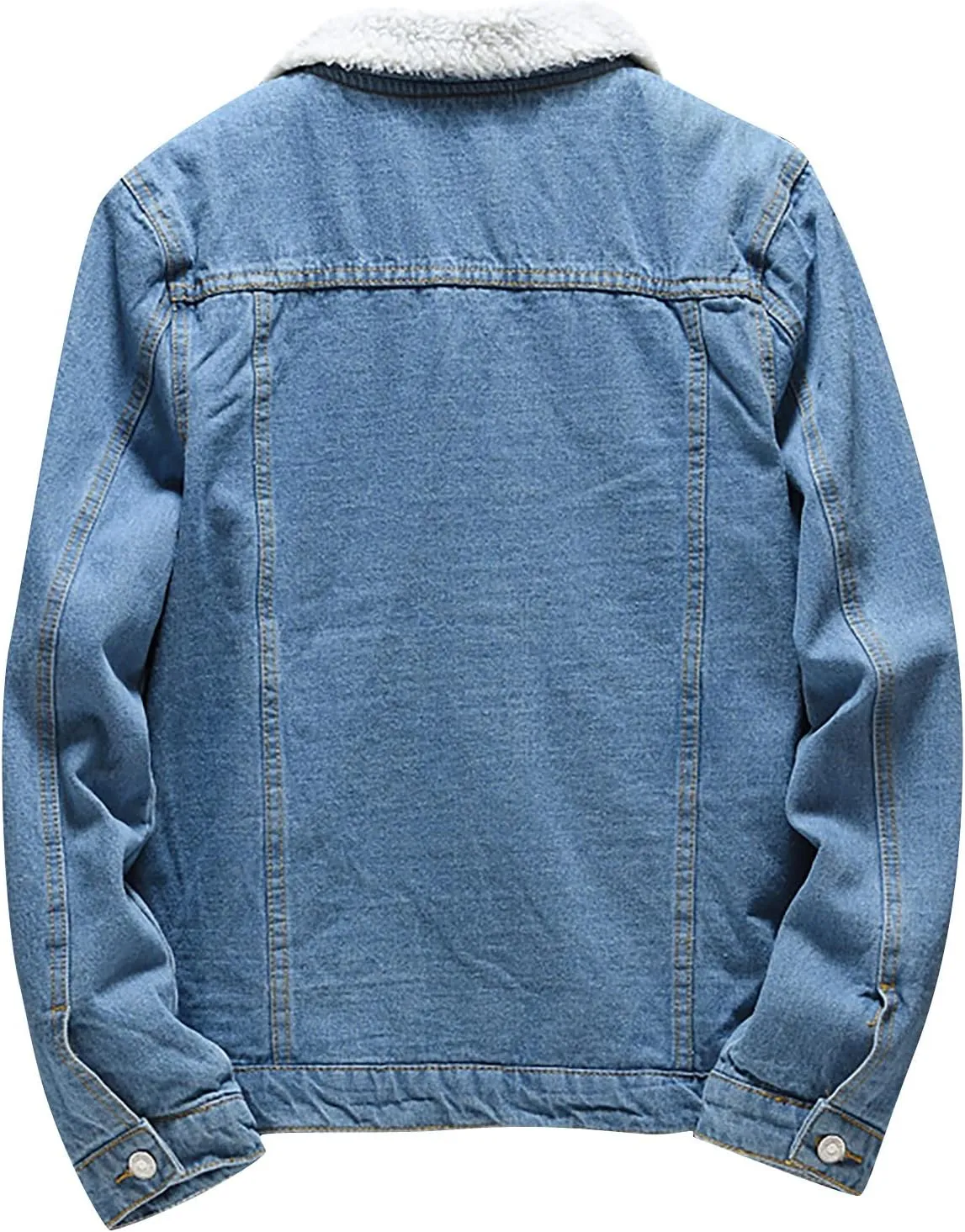 Ymosrh Waterproof Jackets for Men Autumn Winter Pocket Button Flick Denim Fashion Loose Jacket Top Coat Mens Coats