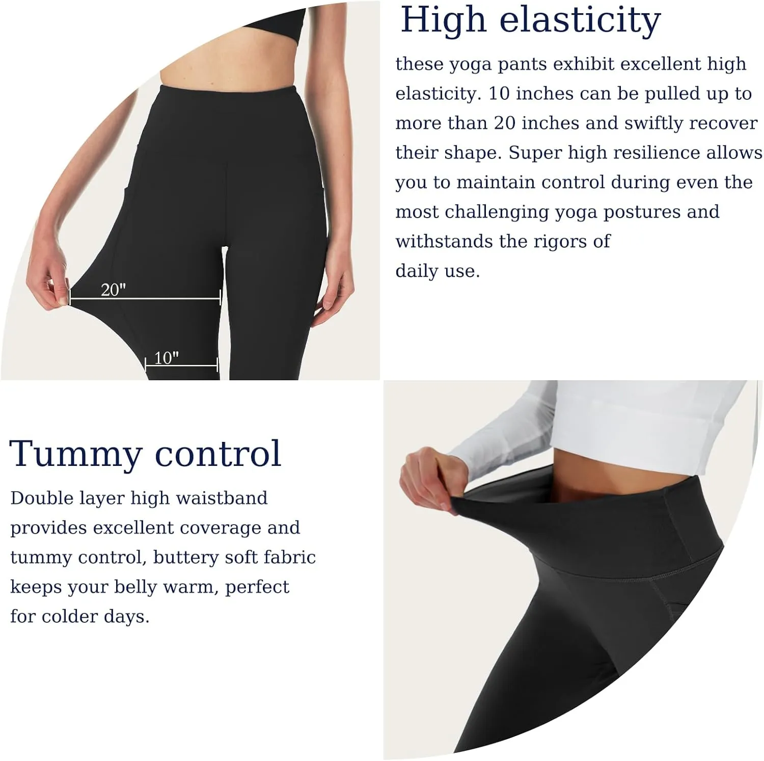 Yoga Leggings for Women High Waisted Tummy Control Yoga Pants Stretchy Gym Leggings with Pockets