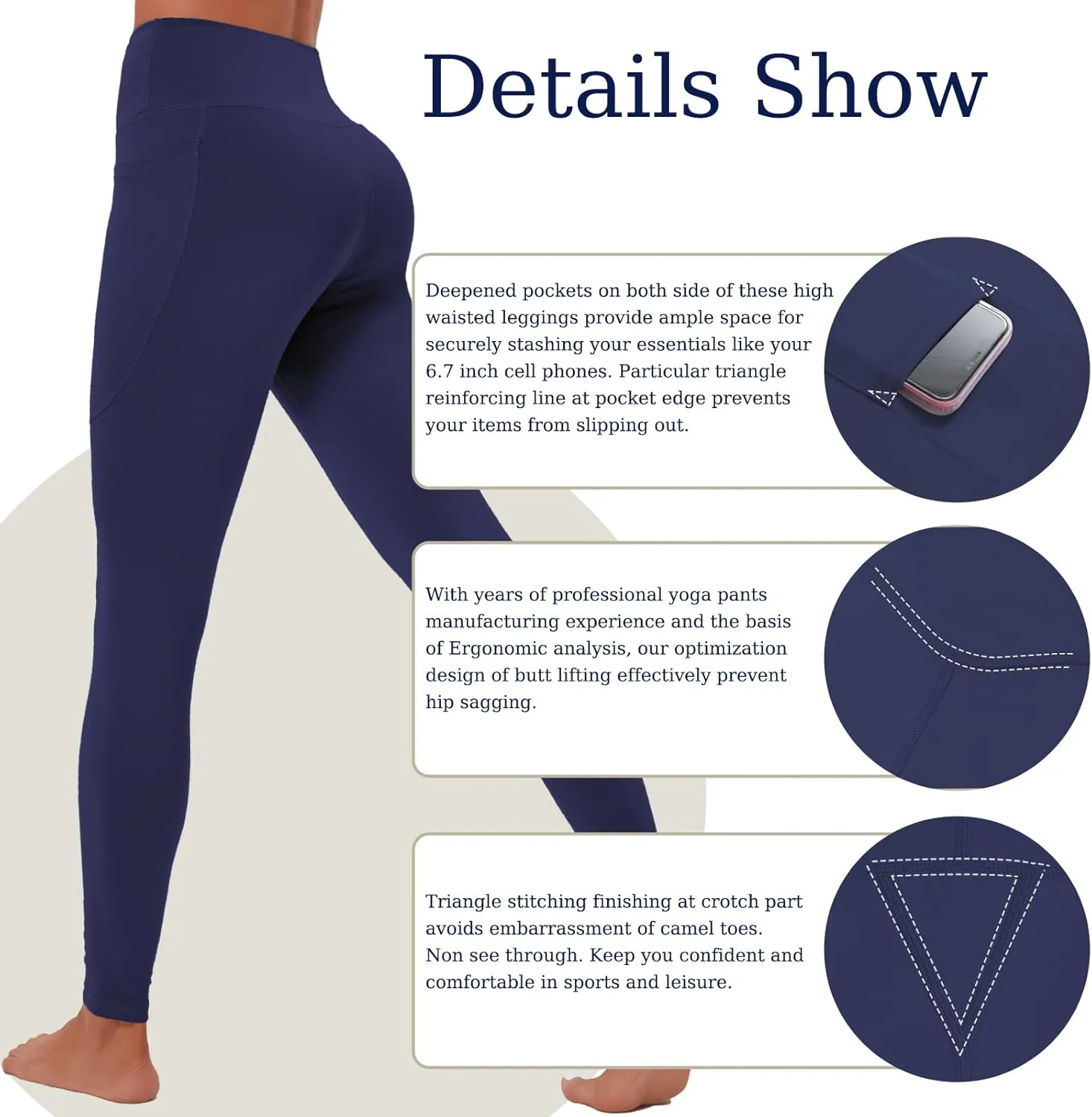 Yoga Leggings for Women High Waisted Tummy Control Yoga Pants Stretchy Gym Leggings with Pockets