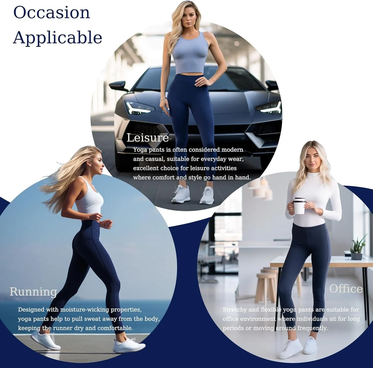 Yoga Leggings for Women High Waisted Tummy Control Yoga Pants Stretchy Gym Leggings with Pockets