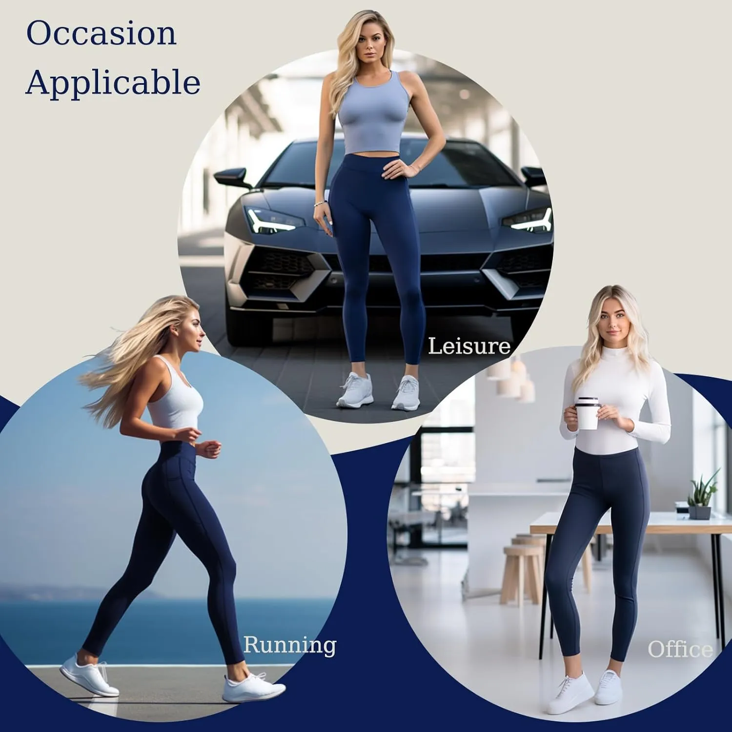 Yoga Leggings for Women High Waisted Tummy Control Yoga Pants Stretchy Gym Leggings with Pockets
