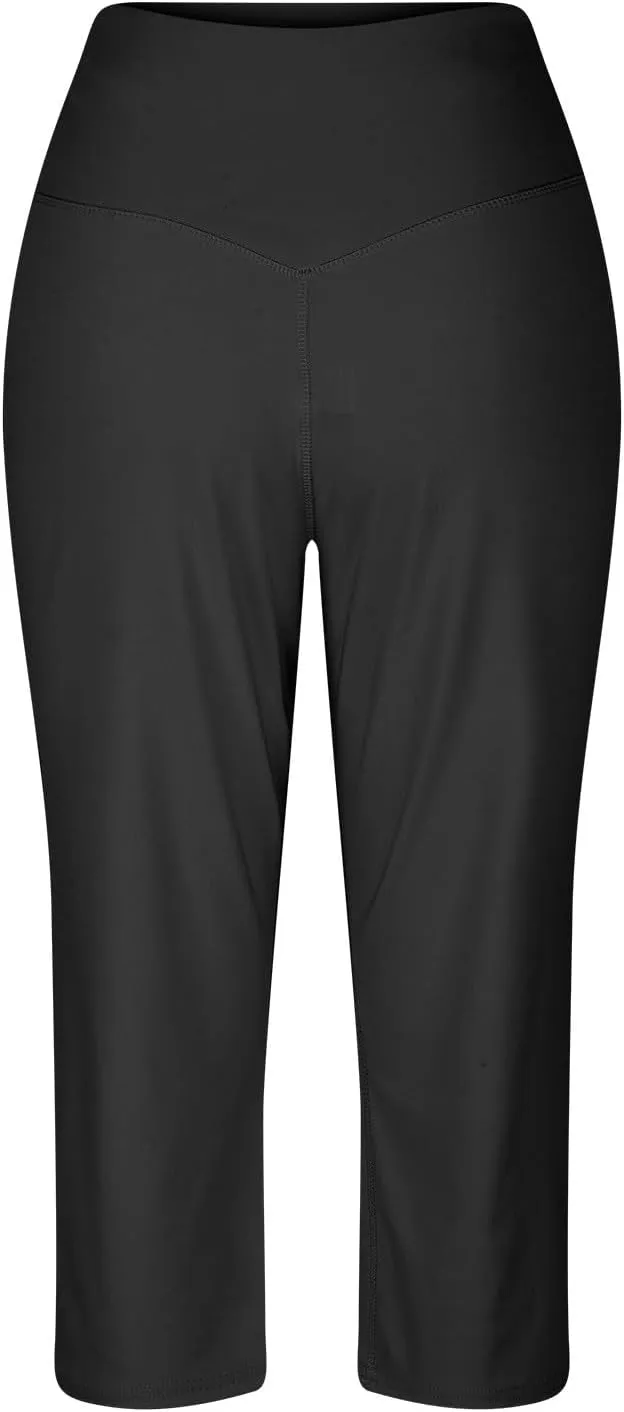 Yoga Pant for Women High Waist Comfy Baggy Wide Leg Cropped Trouser 2025 Summer Hiking Workout Sweatpants with Pocket