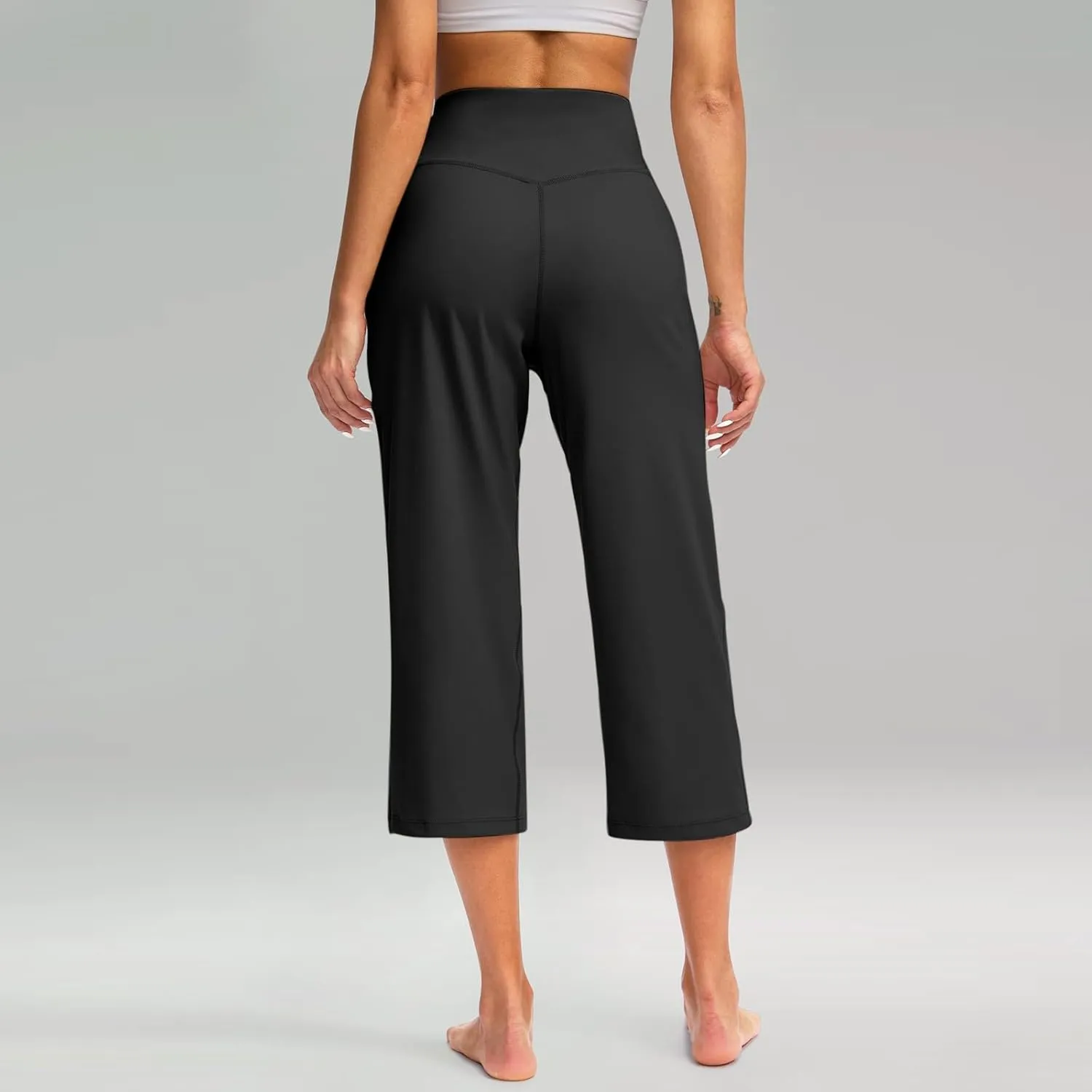 Yoga Pant for Women High Waist Comfy Baggy Wide Leg Cropped Trouser 2025 Summer Hiking Workout Sweatpants with Pocket