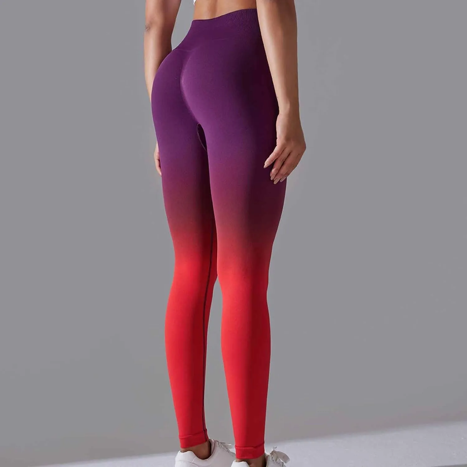 Yoga Pants for Women Compression Tights High Waist Gym Leggings Gradient Workout Trousers Exercise Gym Fitness Bottoms
