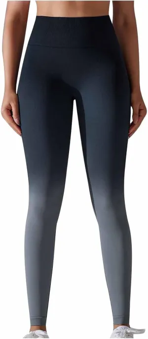 Yoga Pants for Women Compression Tights High Waist Gym Leggings Gradient Workout Trousers Exercise Gym Fitness Bottoms