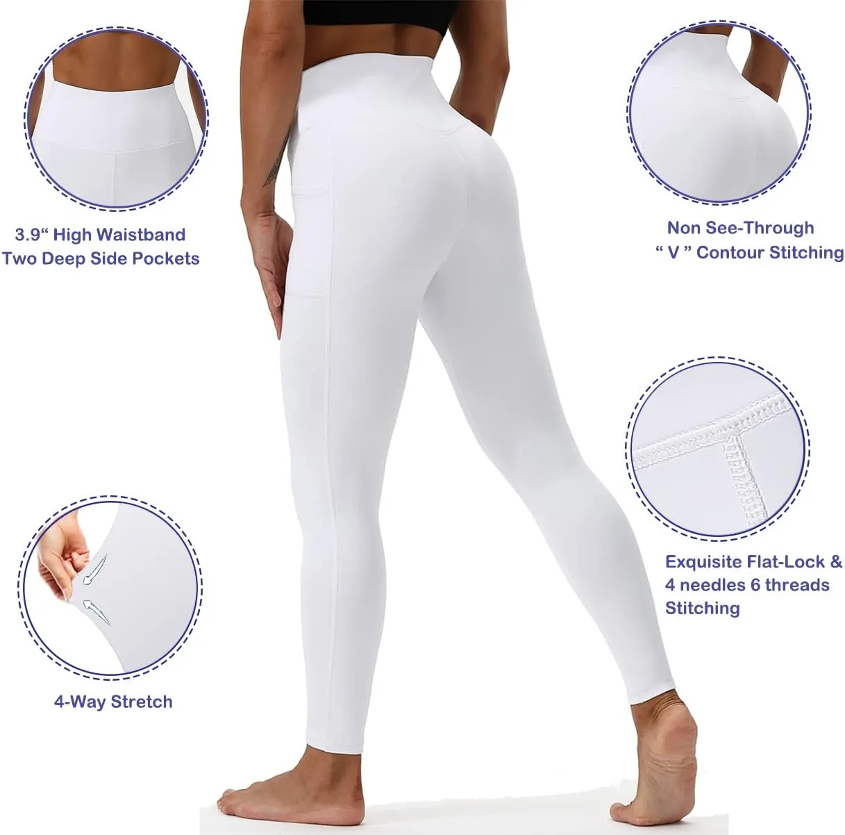 Yoga Pants-Workout Leggings for Women with Pockets High Waisted Tummy Control Postpartum Athletic Gym Leggings