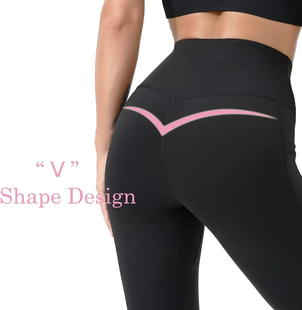 Yoga Pants-Workout Leggings for Women with Pockets High Waisted Tummy Control Postpartum Athletic Gym Leggings