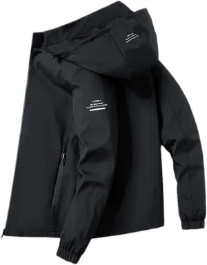 Youllyuu Hooded Jacket For Men Bomber Jacket Windbreakers Zipper Coats Cargo Jacket Outerwear