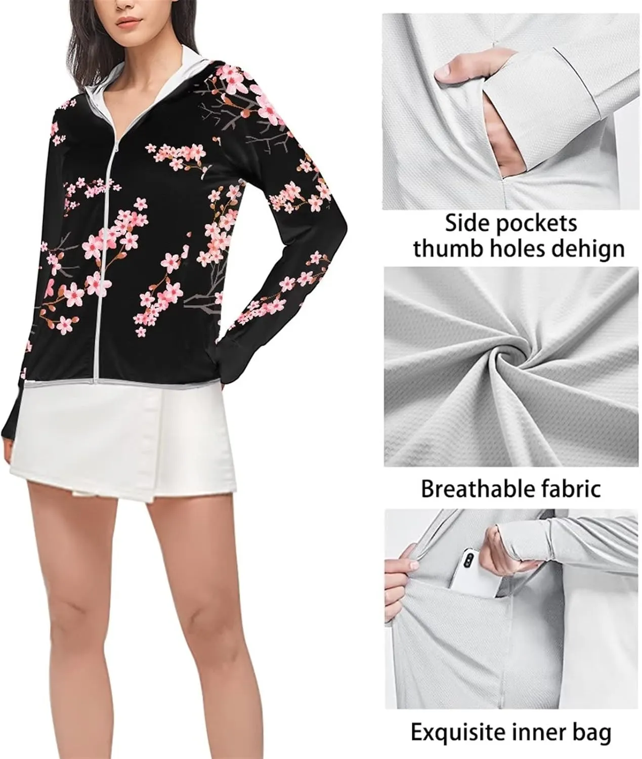 Ystardream Uv Protection Clothing Women for Fishing Camping Hiking Tennis Hoodies for Summer