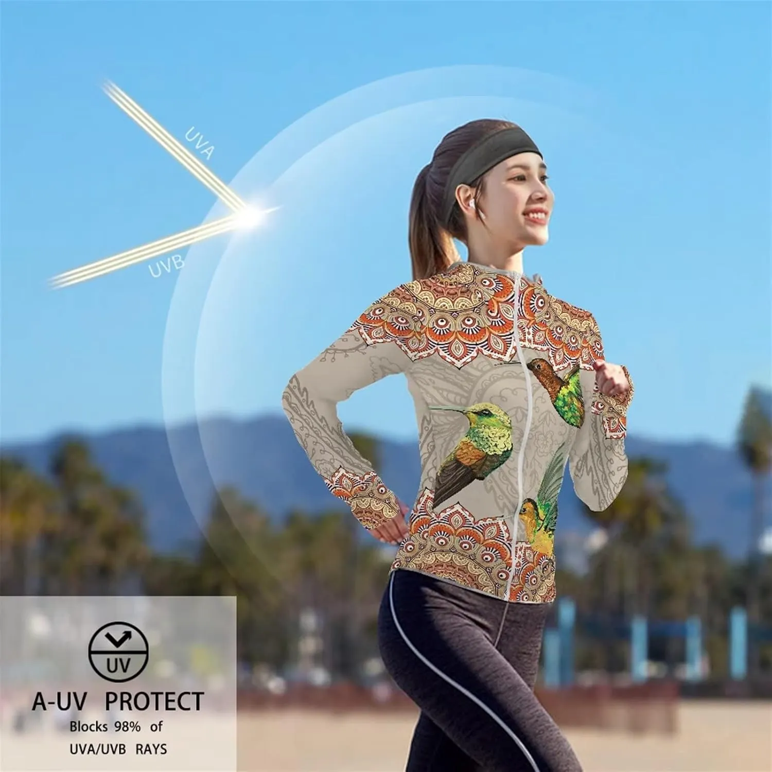 Ystardream Women's UPF 50  Sun Protection Hoodie Long Sleeve UV Shirts Jacket SPF Shirt with Pockets for Hiking Outdoor