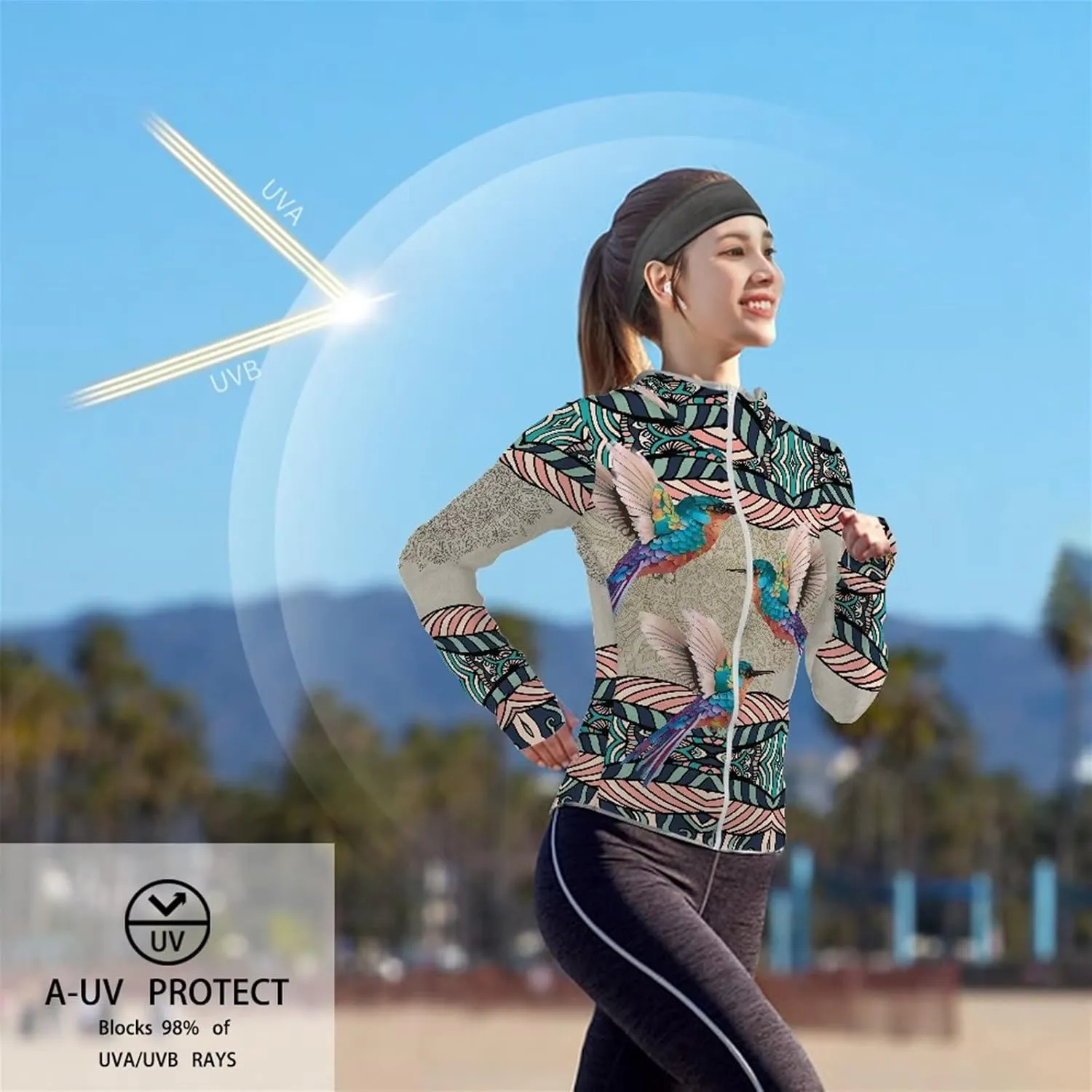 Ystardream Women's UPF 50  Sun Protection Hoodie Long Sleeve UV Shirts Jacket SPF Shirt with Pockets for Hiking Outdoor