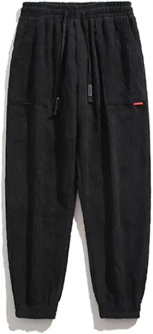 ZGZZ7 Men's Winter Fleece Lined Sweatpants Running Active Corduroy Track Jogger Pants