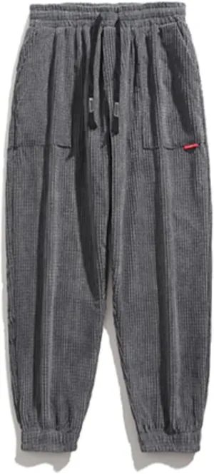 ZGZZ7 Men's Winter Fleece Lined Sweatpants Running Active Corduroy Track Jogger Pants