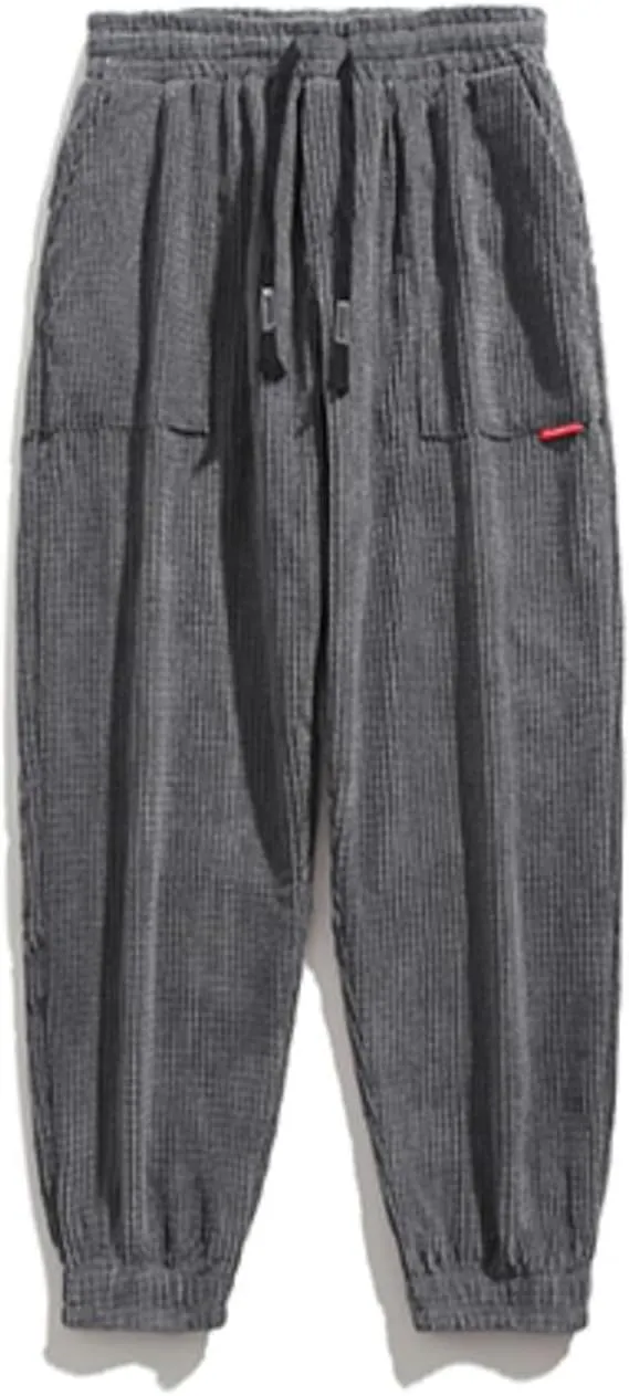 ZGZZ7 Men's Winter Fleece Lined Sweatpants Running Active Corduroy Track Jogger Pants